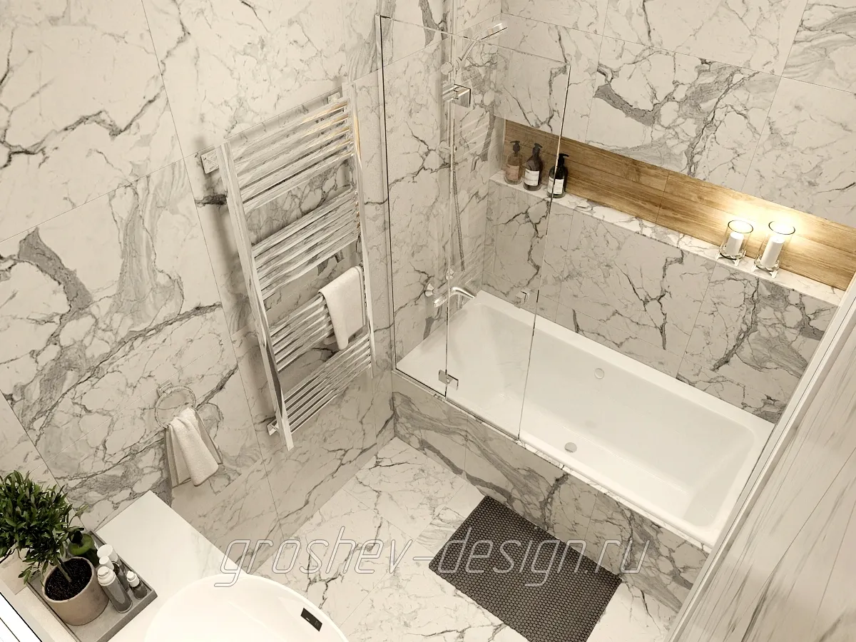 Дизайн интерьера квартиры в г. Абакан ул. Дружбы народов 43А - Ванная - Фото 7