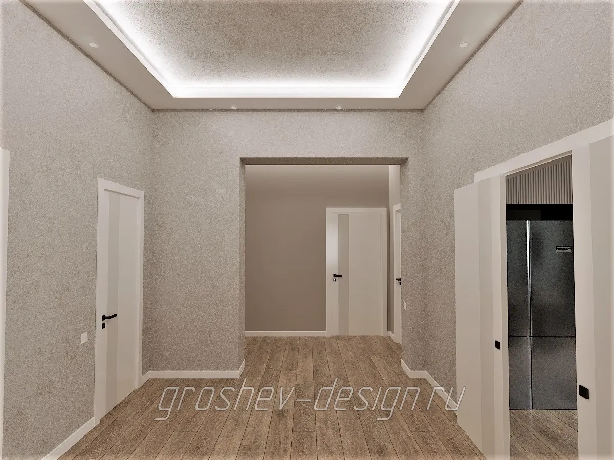 Дизайн интерьера частного дома в г. Абакан в 9 жилом районе - Коридор - Фото 1