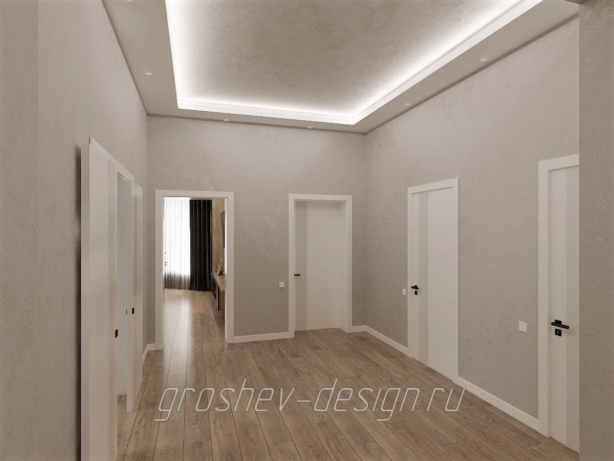 Дизайн интерьера частного дома в г. Абакан в 9 жилом районе - Коридор - Фото 3