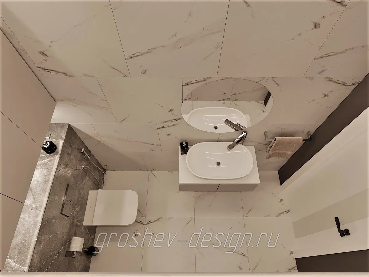 Дизайн интерьера частного дома в г. Абакан в 9 жилом районе - Туалет - Фото 3
