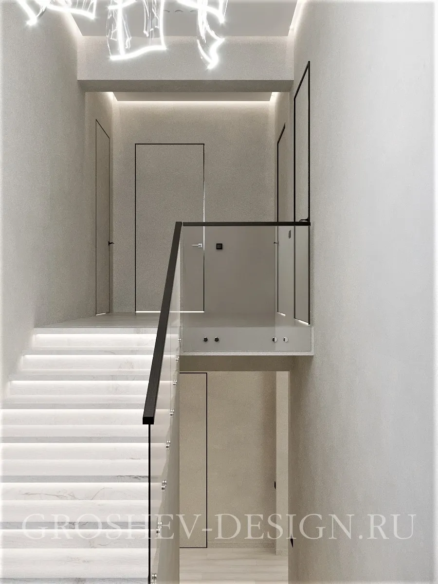 Дизайн интерьера частного дома в г. Абакан по ул. Кадышева - Лестница - Фото 2