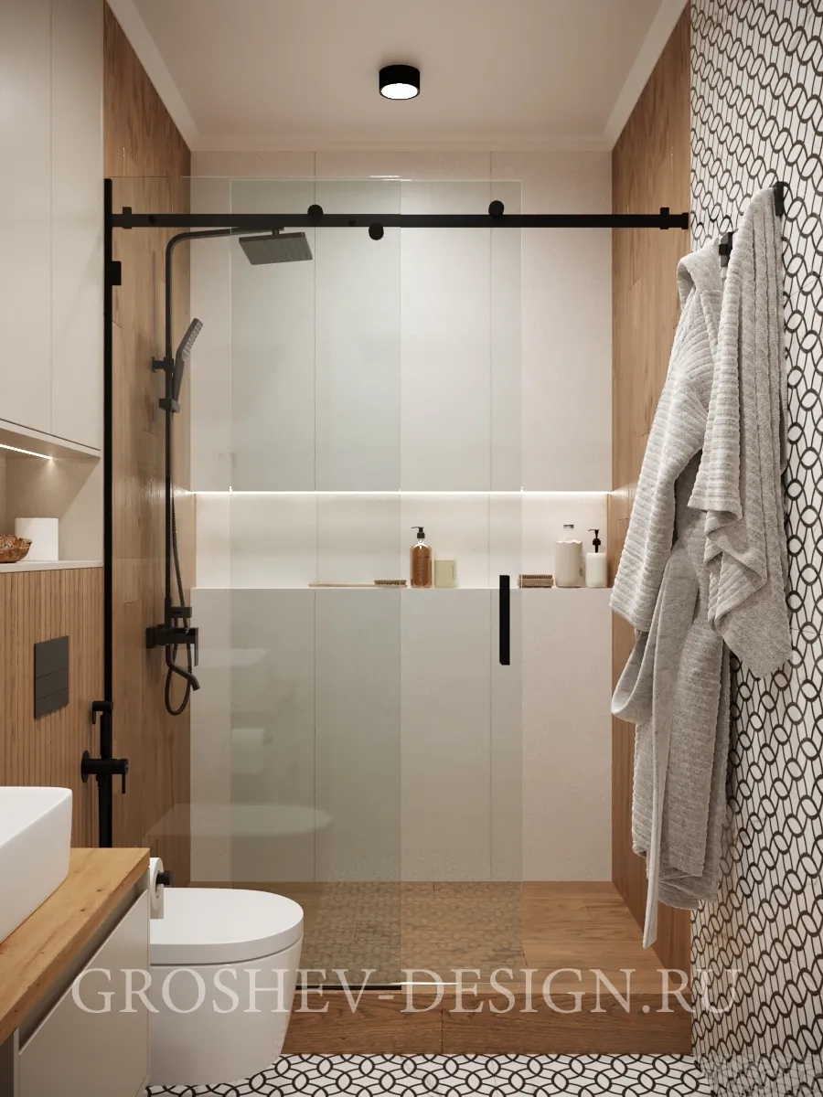 Дизайн интерьера квартиры в г. Красноярск пер. Светлогорский 12 - Санузел - Фото 2